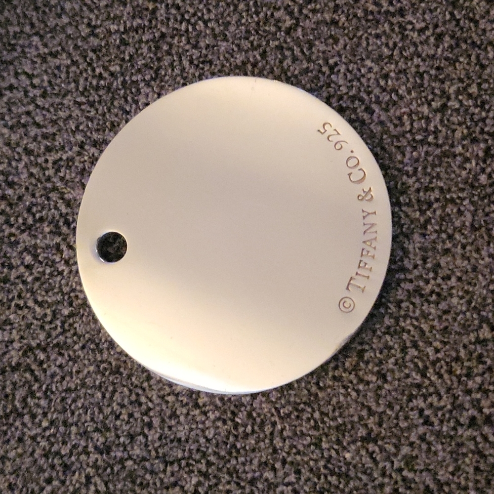 Authentic Tiffany & Co Large Script Pendant & Cha… - image 4